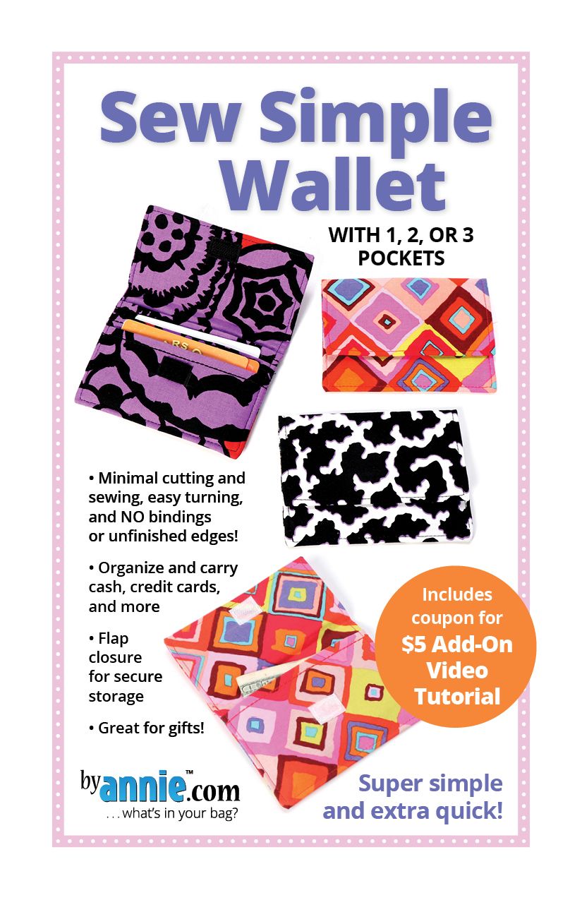 By Annie Sew Simple Wallet Pattern