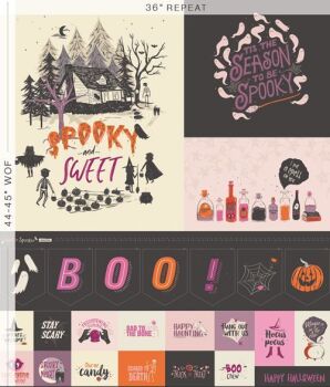 Sweet 'n Spookier Spooky Season 36" Panel Boo Art Gallery Fabrics Cotton Fabric AGFSNS13041