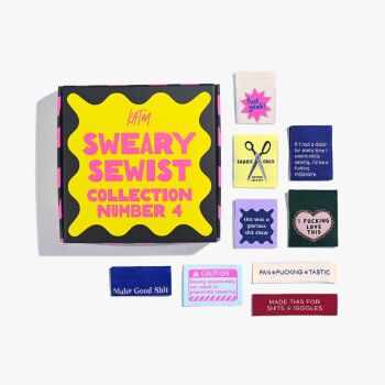 LIMITED EDITION 'The Sweary Sewist 4 ' Kylie and the Machine Multi Pack  Woven Labels Mixed 9 Pack Box