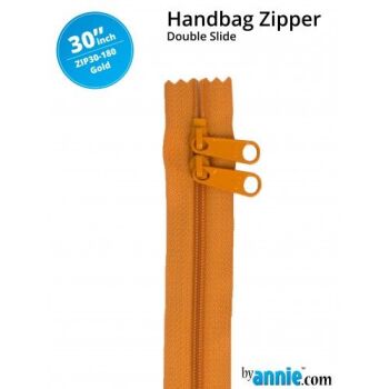 By Annie 30" Handbag Zipper Double Slide Gold Zip
