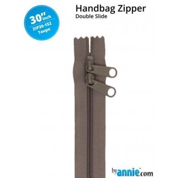 By Annie 30" Handbag Zipper Double Slide Taupe Zip