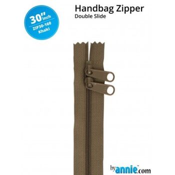 By Annie 30" Handbag Zipper Double Slide Khaki Zip