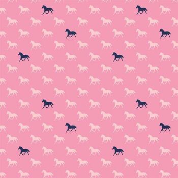 DESTASH 84cm Derby Style Horses Pink by Riley Blake Designs Cotton Fabric