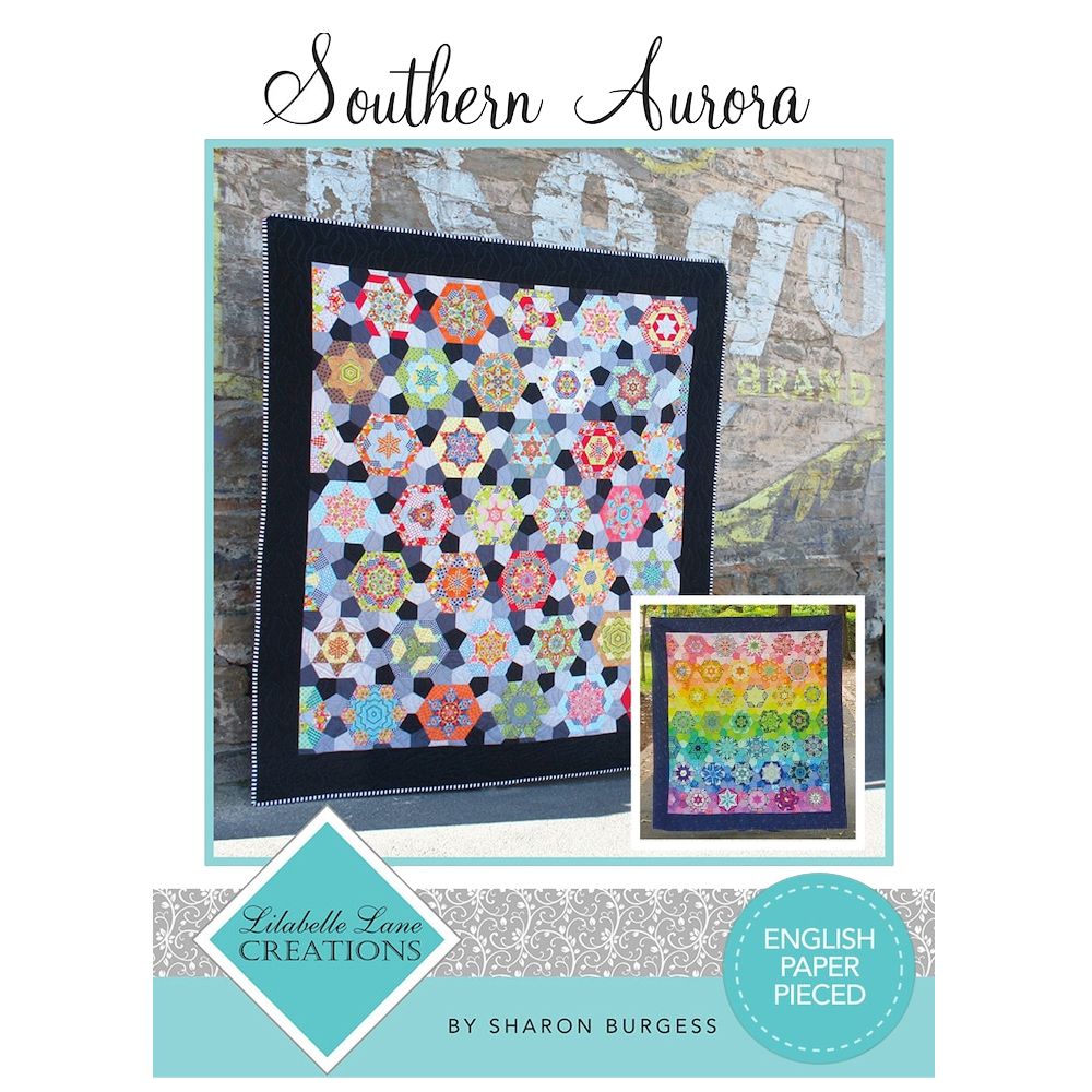 Lilabelle Lane Creations Southern Aurora Quilt Pattern, Complete EPP English Paper Piecing Paper Piece & Template Pack