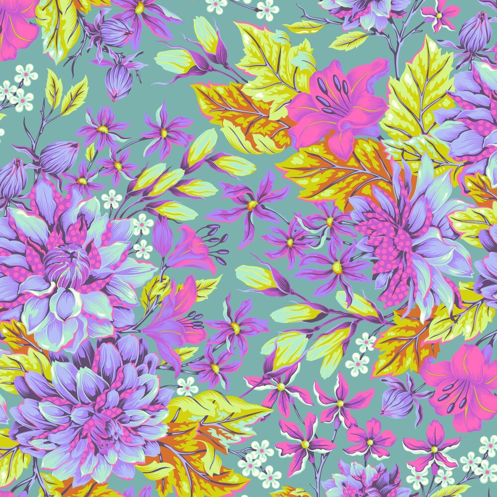 ORDER SEPARATELY - PRE-ORDER NOVEMBER 2024 Tula Pink Untamed Hello Dahlia Cosmic Quilt Backing 108" 2.70m Extra Wide Cotton Fabric