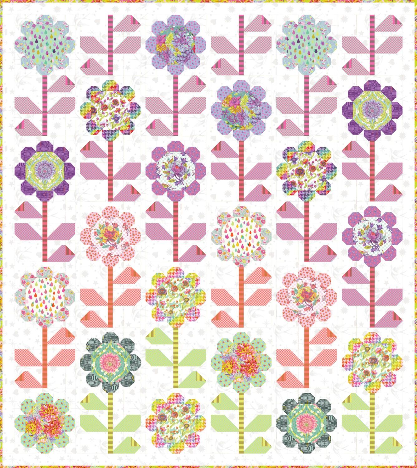 Tula Pink Untamed Blooming Bouquet Light Quilt Kit £295 - Pattern ...