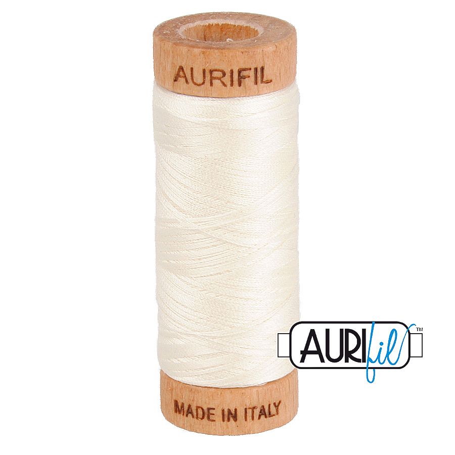 Aurifil 80wt Cotton Thread Small Spool 275m 300 yard 2026 Chalk