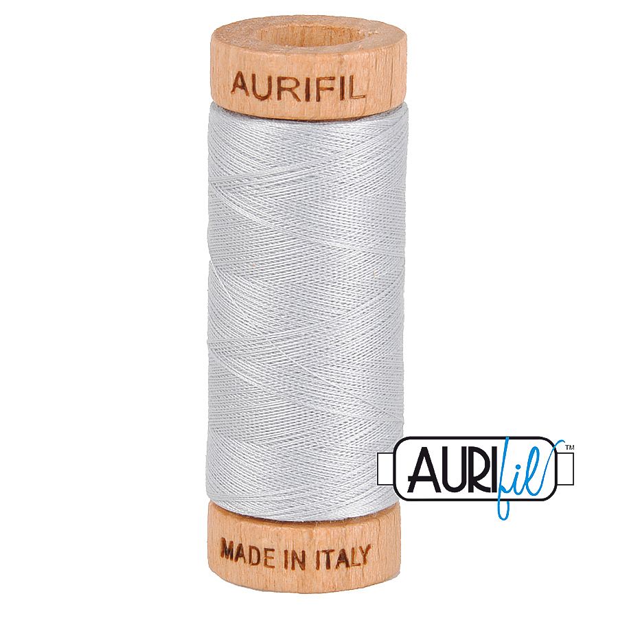 Aurifil 80wt Cotton Thread Small Spool 275m 300 yard 2600 Dove