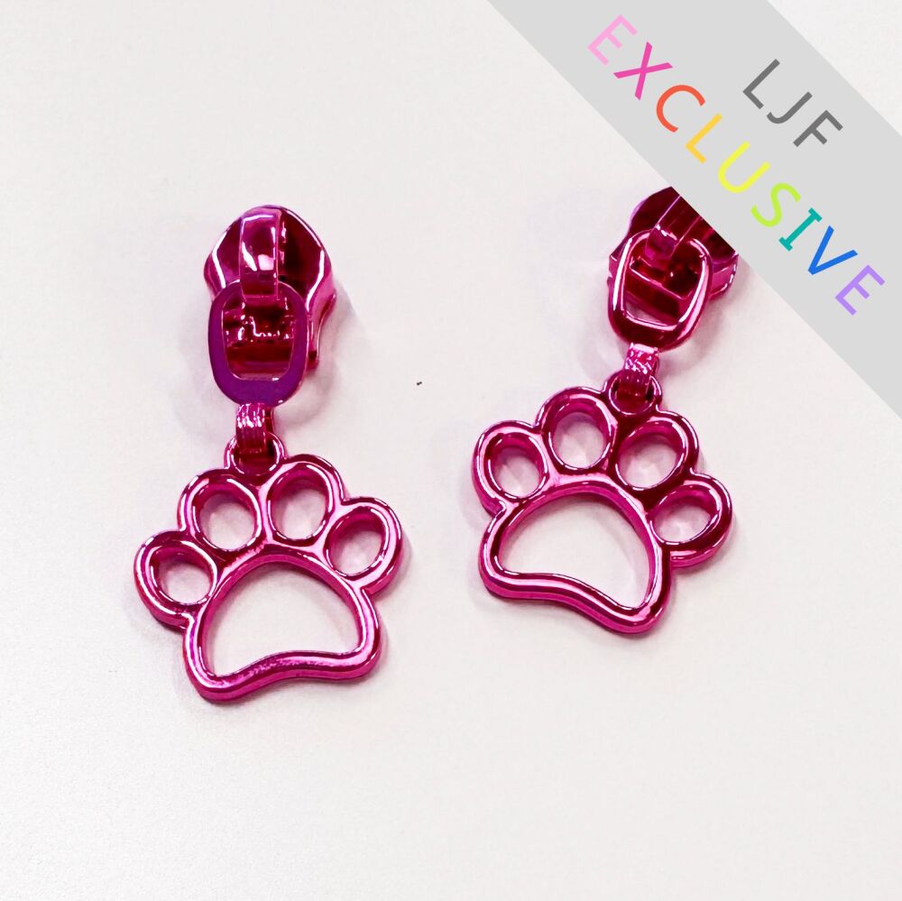 EXCLUSIVE Sew Lovely Jubbly Pink Paw #5 Zipper Pulls - Pack of 5