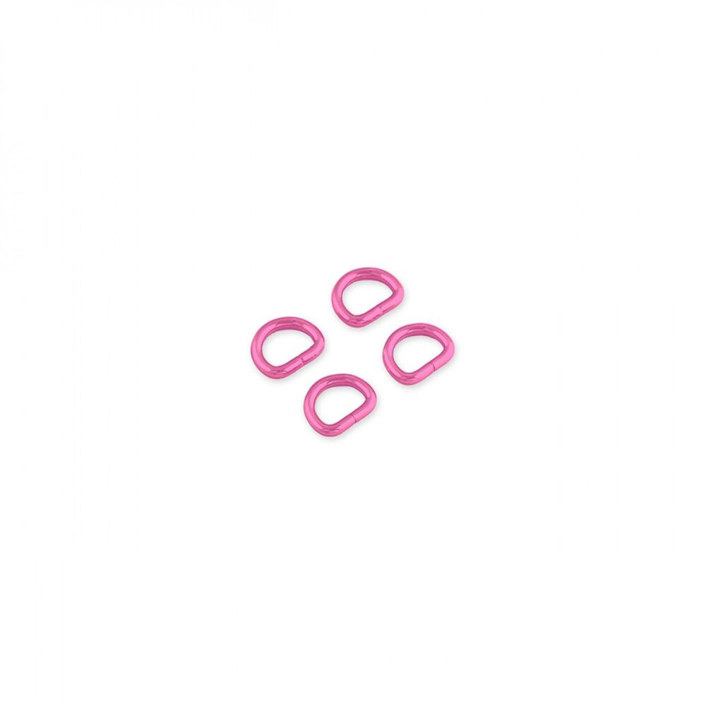 Tula Pink 0.5" D Rings Pink Bag Purse Making Hardware by Sallie Tomato - Pack of 4