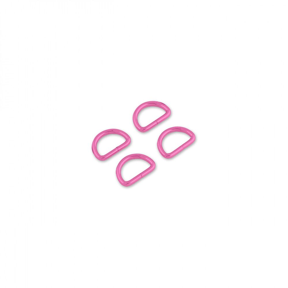 Tula Pink 0.75" 3/4 inch D Rings Pink Bag Purse Making Hardware by Sallie Tomato - Pack of 4