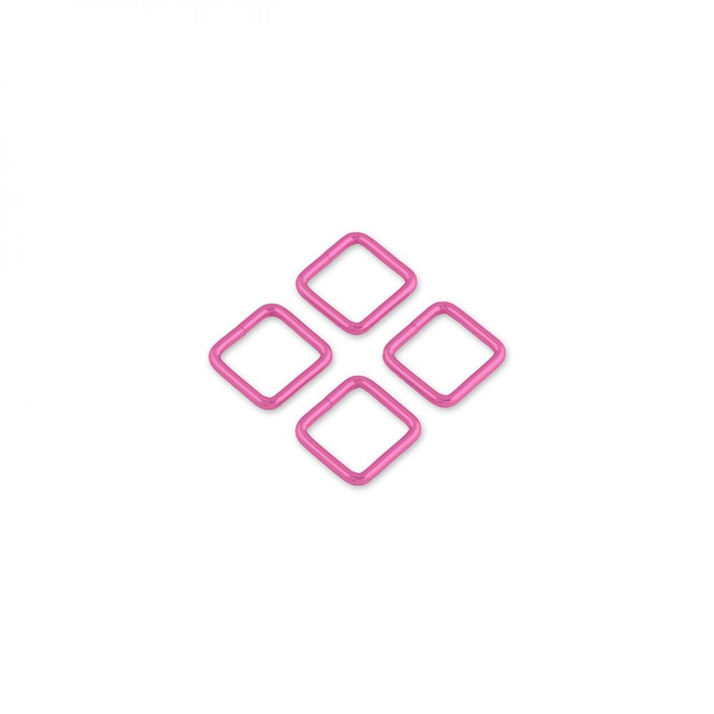 Tula Pink 0.75" 3/4 inch Rectangle Rings Pink Bag Purse Making Hardware by Sallie Tomato - Pack of 4