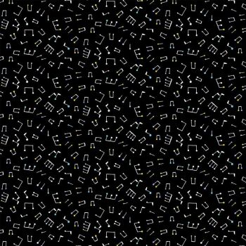 DESTASH 34cm Figo Band Practice Music Notes Black Musical Quavers Clefs Cotton Fabric 90430-99