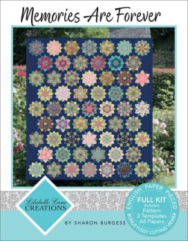 Lilabelle Lane Creations Memories Are Forever Quilt Pattern, Complete EPP English Paper Piecing Paper Piece & Template Pack