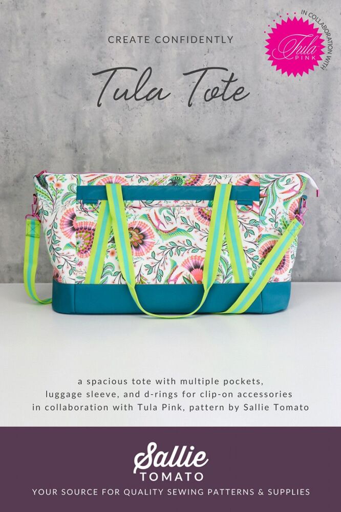 Tula Pink Tula Tote Bag Paper Pattern by Sallie Tomato