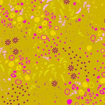 DESTASH 65cm Between Equanimity Chartreuse Floral Alison Glass 370Y Cotton Fabric