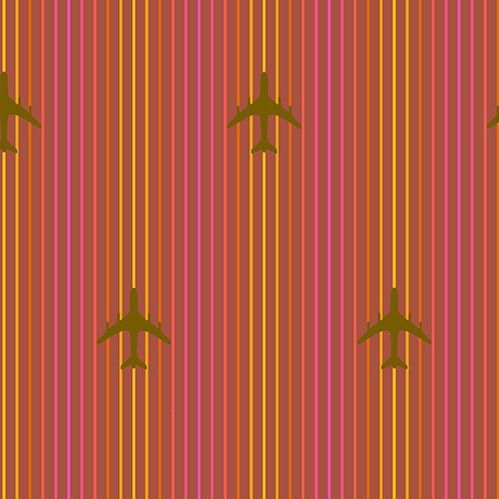 DESTASH 2.08m Postmark Air Mail Amber Alison Glass 1128-O Cotton Fabric