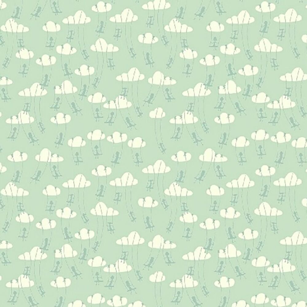DESTASH 1.2m Playground Cloud Swinging Tiffany Aqua Tiny Clouds Swing Windham Fabrics Cotton Fabric