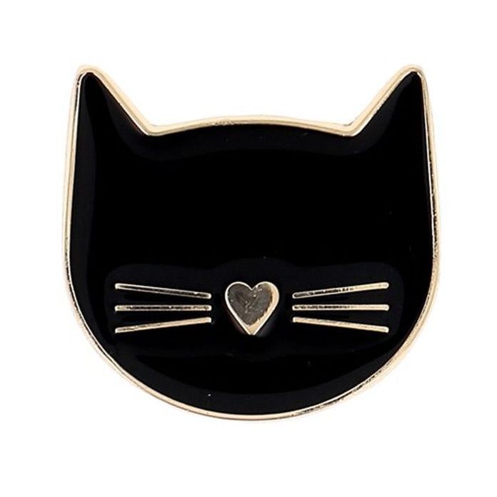 Bohin Magnetic Needle Minder - Audrey Jeanne Black Cat Heart Nose - 1in