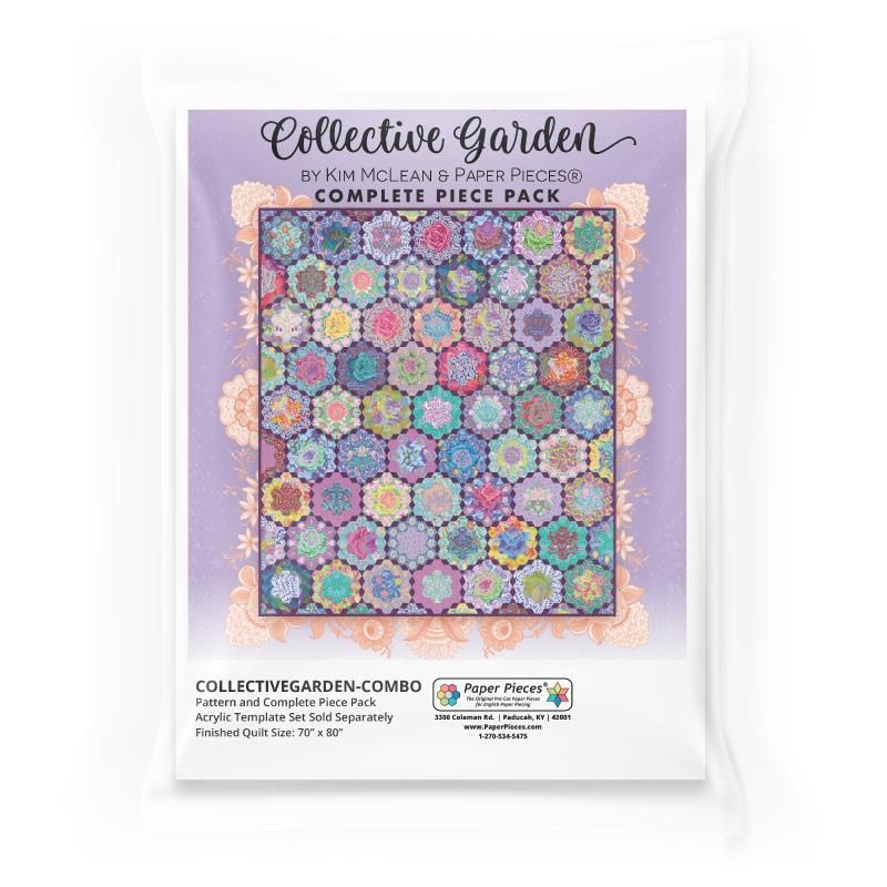 Paper Pieces and Kim Mclean Collective Garden Quilt Pattern & Complete EPP English Paper Piecing Paper Piece Pack