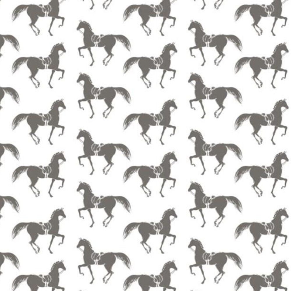 DESTASH 56cm Best In Show by Sara Berrenson Riding Club White Cantering Horses Cotton Fabric