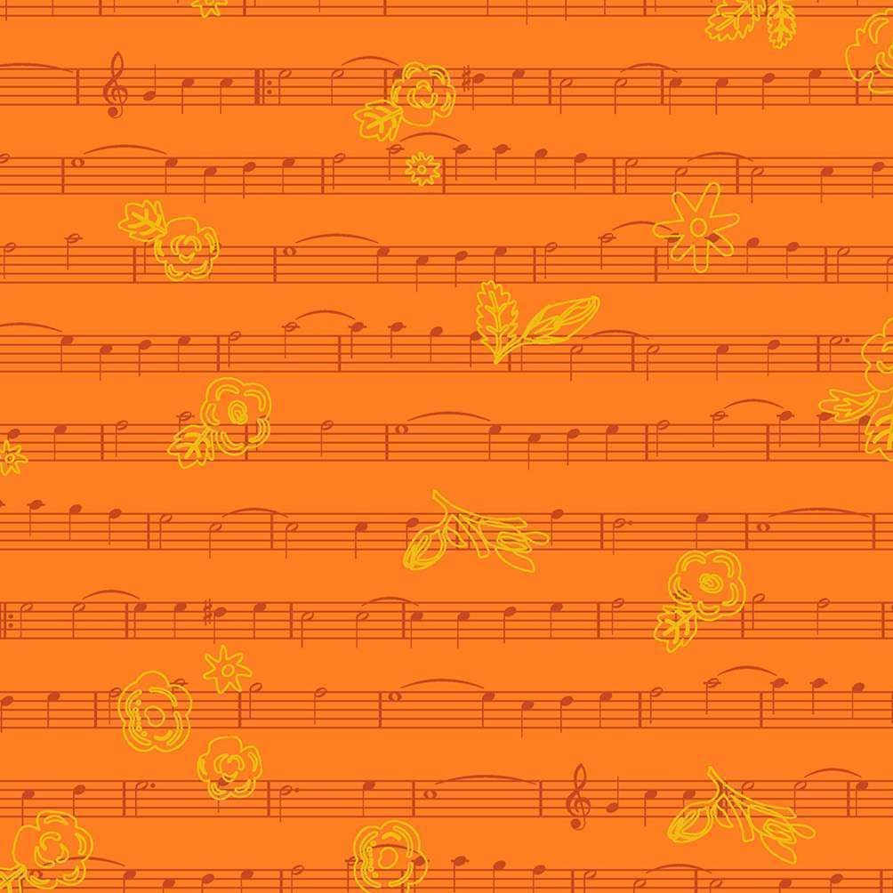 DESTASH 2.33m Soliloquy Singalong Marigold Alison Glass 1222-O Cotton Fabric