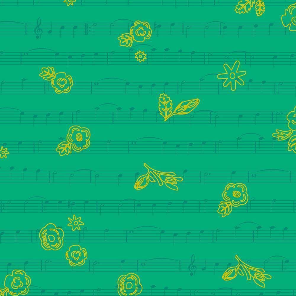 DESTASH 2.30m Soliloquy Singalong Fern Alison Glass 1222-G Cotton Fabric