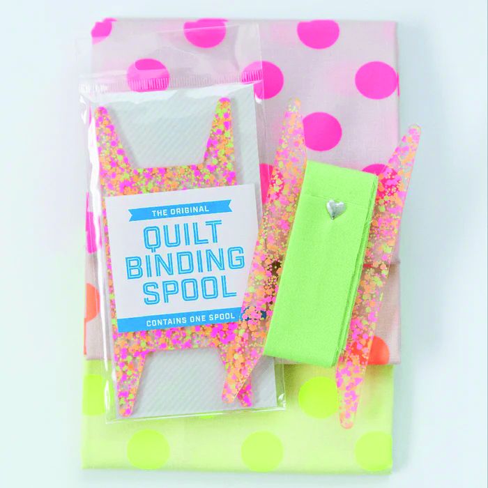 The Original Quilt Binding Spool by Stitch Supply Co - Neon Pink Orange & Yellow Glitter SSC-306