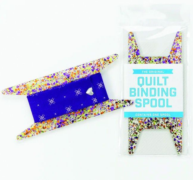 The Original Quilt Binding Spool by Stitch Supply Co - Purple Lime & Orange Glitter SSC-307