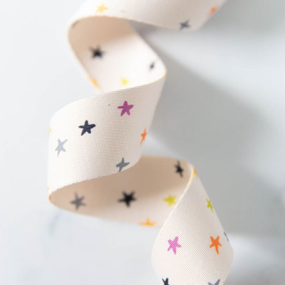 Alexia Abegg Starry Webbing - Magic Multi and Natural 1.5" Polyester Webbing for Bag Making - Sold per yard