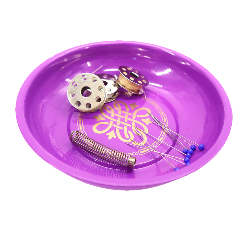 Singer Featherweight Style Magnetic Dish for Pins & Maintenance - Purple and Gold Featherweight