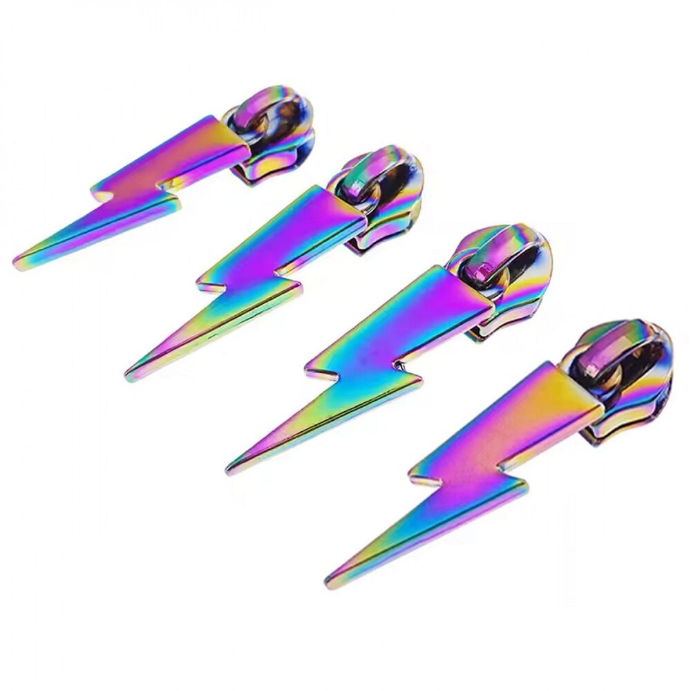 Sassafras Lane Lightning Bolt Rainbow #5 Zipper Pulls - Pack of 4