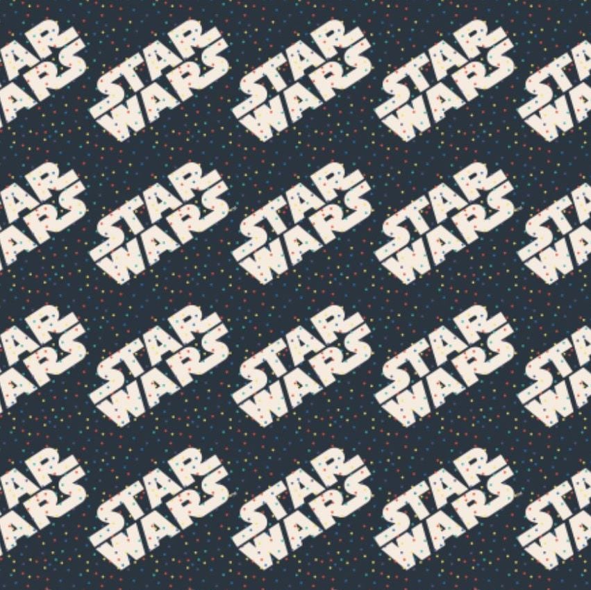 DESTASH 58cm Star Wars Logo Toss Tiny Dots Logos Confetti Cotton Fabric