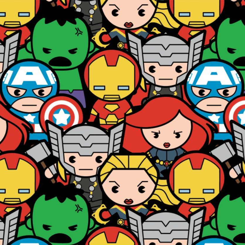 DESTASH 32cm Marvel Avengers Superhero Kawaii Superheroes Packed Character Cotton Fabric