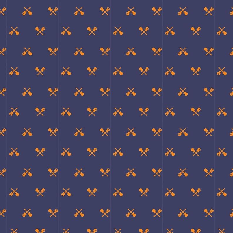 DESTASH 1.5m Rock On by Elizabeth Silvers Navy Guitars Cotton Fabric
