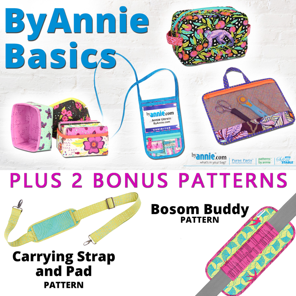 ByAnnie Basics Boot Camp Paper Patterns for Beginner Bag Makers - 6 Patterns