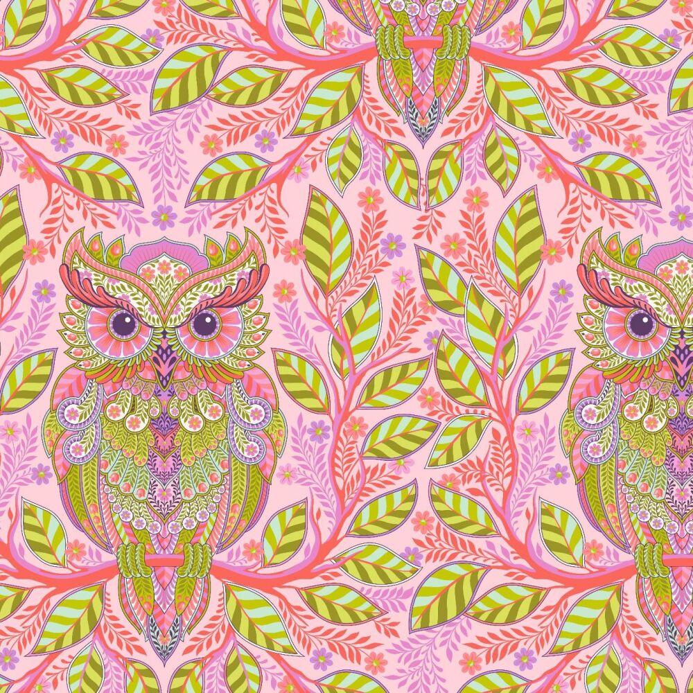 Tula Pink Full Moon Forest II Hootie Patootie Honey Cotton Fabric per metre