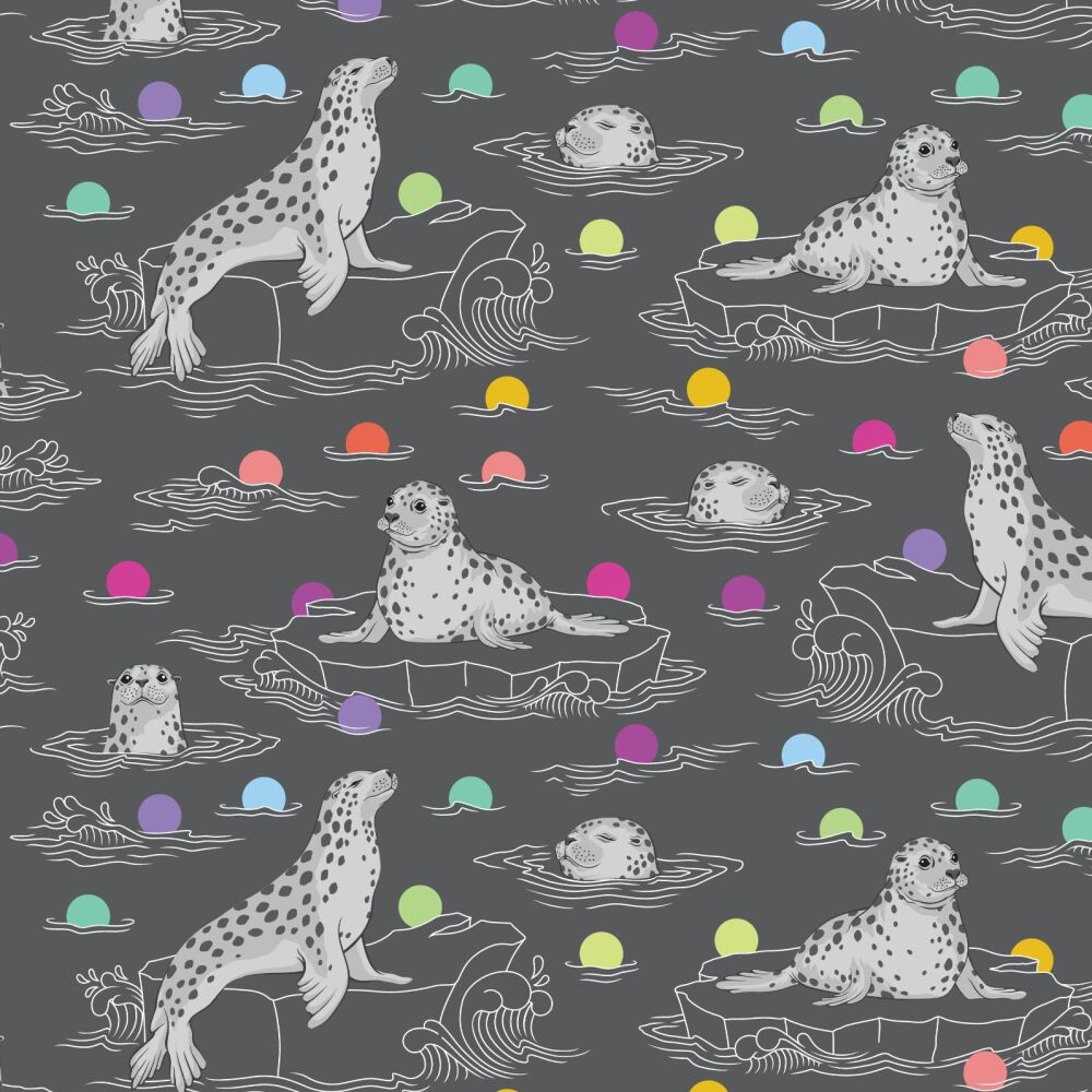 PRE-ORDER GW NOV 2025 Tula Pink Graywork Seal the Deal Carbon Cotton Fabric