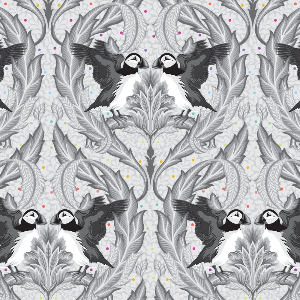 PRE-ORDER GW NOV 2025 Tula Pink Graywork Huffin and Puffin Whisper Cotton Fabric