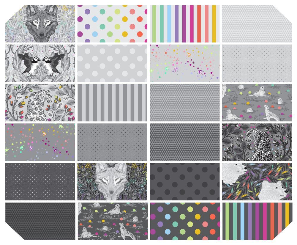 PRE-ORDER GW NOV 2025 Tula Pink Graywork True Colors 24 Full Collection Cotton Fabric Half Metre Bundle £186 - Cut By LJF