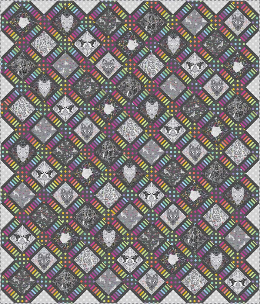 PRE-ORDER GW NOV 2025 Tula Pink Graywork Crossroads Quilt Fabric Kit £215 - Pattern available online from FreeSpirit Fabrics