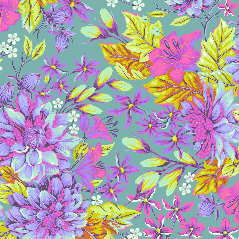 Tula Pink Untamed Hello Dahlia Cosmic Pre-Cut Quilt Backing 108" x 108" Extra Wide Cotton Fabric