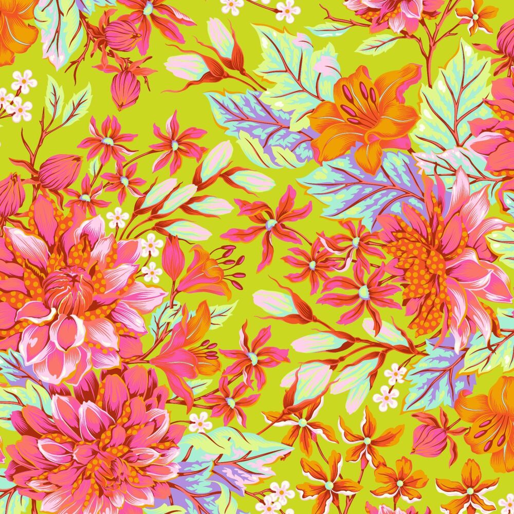 Tula Pink Untamed Hello Dahlia Lunar Pre-Cut Quilt Backing 108" x 108" Extra Wide Cotton Fabric