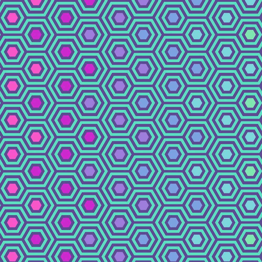 REMNANT 2.4m Tula Pink Hexy XL Rainbow Peacock Quilt Backing Quilt Backing 108" 2.70m Extra Wide Cotton Fabric