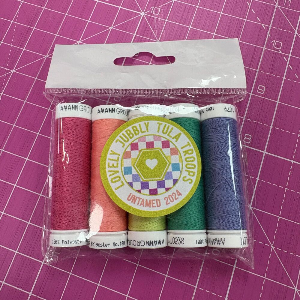 Mettler Seralon Curated Thread Set for Tula Pink Untamed - 5 x 100m Universal Sewing Thread