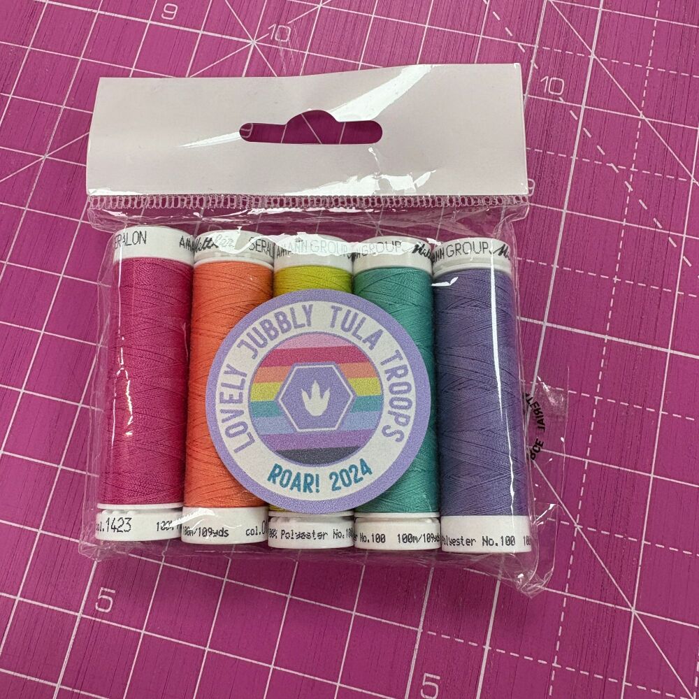 Mettler Seralon Curated Thread Set for Tula Pink ROAR - 5 x 100m Universal Sewing Thread