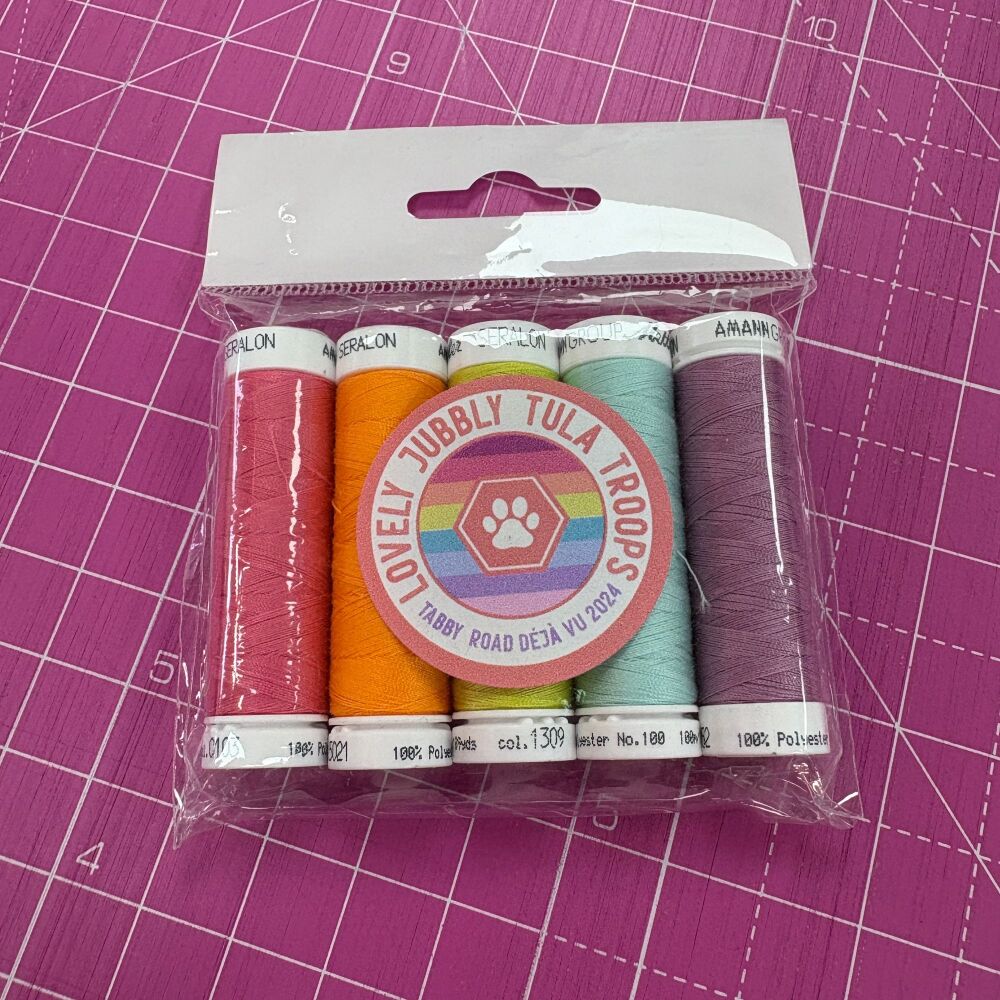 Mettler Seralon Curated Thread Set for Tula Pink Tabby Road Deja Vu - 5 x 100m Universal Sewing Thread