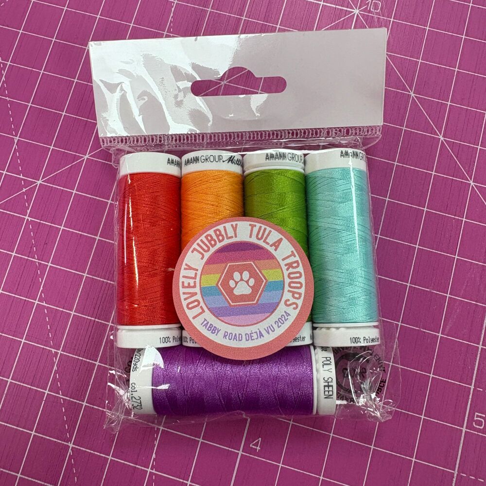Mettler Poly Sheen Curated Thread Set for Tula Pink Tabby Road Deja Vu  - 5 x 200m Sewing Thread