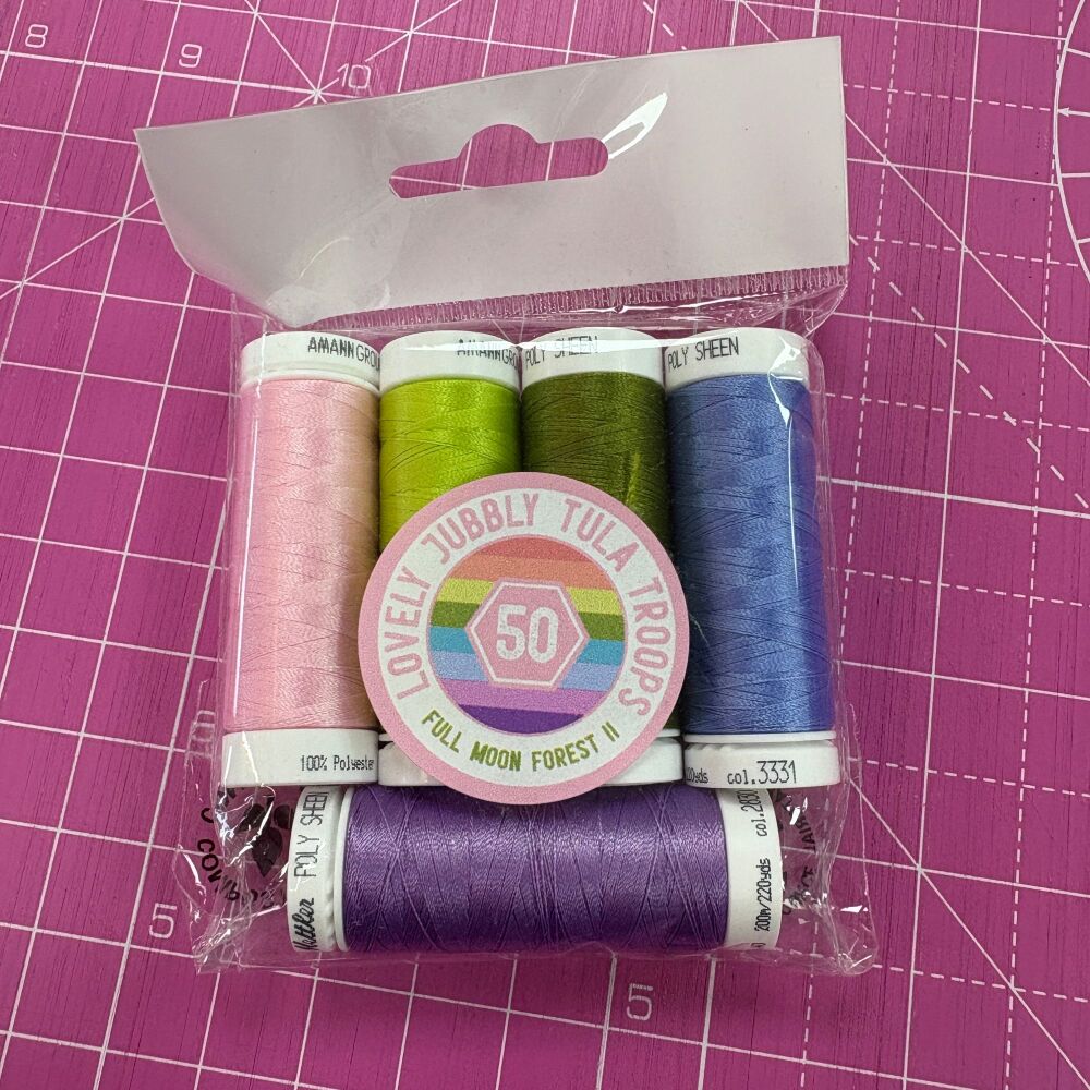 Mettler Poly Sheen Curated Thread Set for Tula Pink Tabby Road Deja Vu  - 5 x 200m Sewing Thread