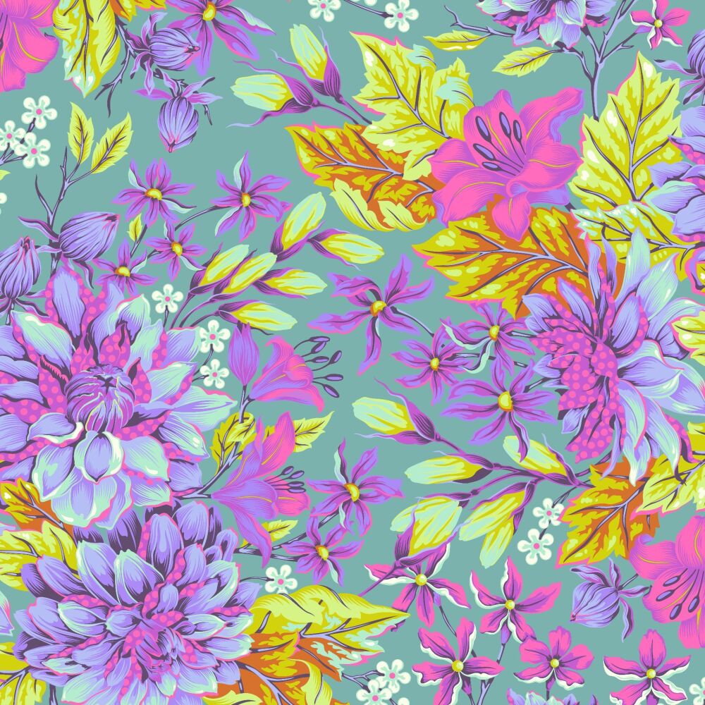DESTASH 40cm Tula Pink Untamed Hello Dahlia Cosmic Quilt Backing Extra Wide Cotton Fabric